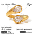 Zircon Ring Non-Fading Jewelry Stainless Steel Accessories rings