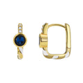 Gold-Plated Brass Geometric Pavé Blue CZ Ear Cuff Earrings for private-label fashion jewelry buyers