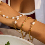 2H Colorful Oil Drop Flower Necklace Bracelet Stainless Steel Jewelry