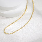 N0087 Fashion Style18K Gold Plated Bead Chain Necklace Oval Flat Bead Chain Choker Women's Jewelry
