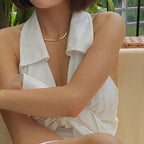 Exquisite18K Gold-Plated Stainless Steel Necklace Trendy Women's Necklace Layered Jewelry Snake Bone Chain Necklace