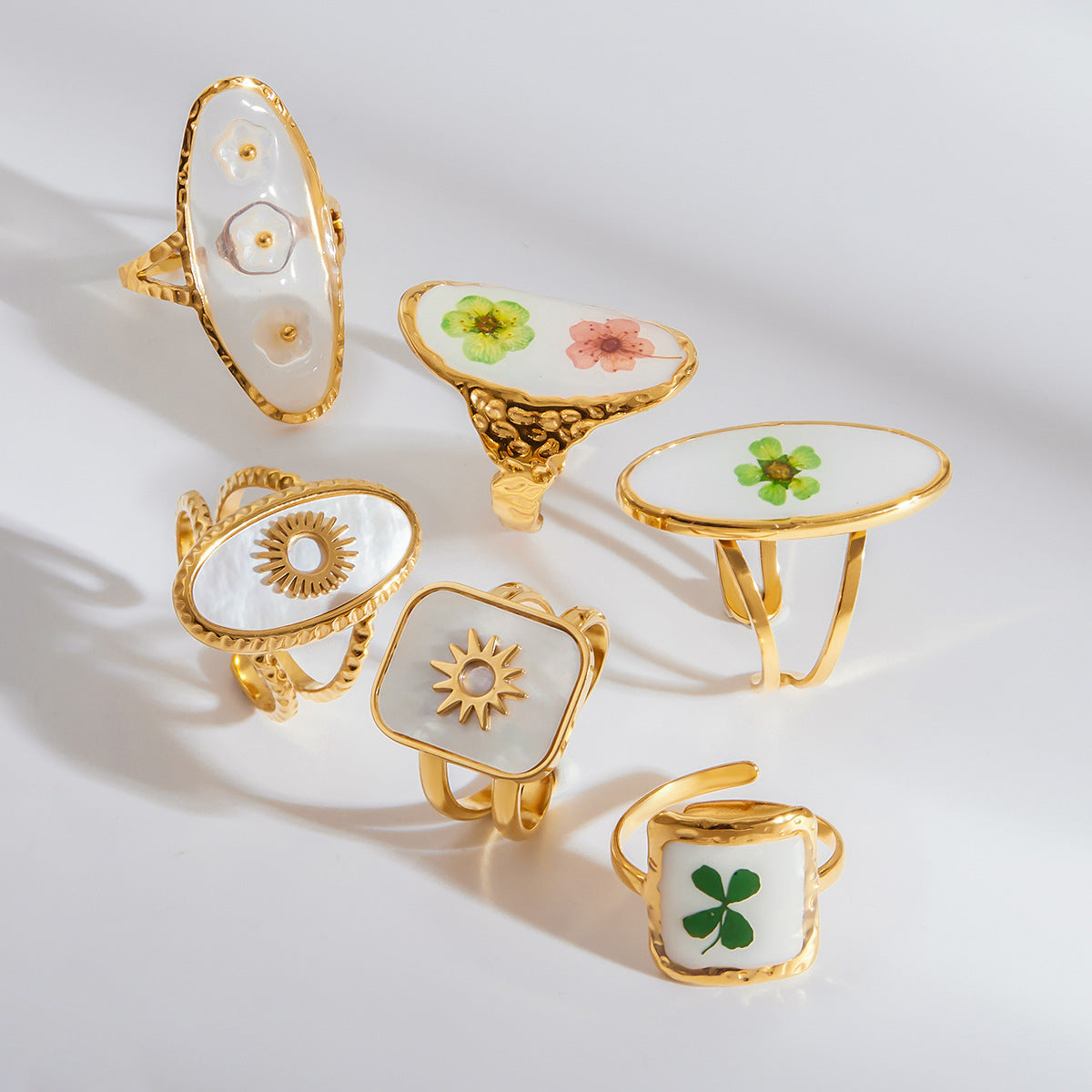 2H Eternal Flower Ring Non-Fading Jewelry Stainless Steel Ring