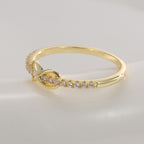 R0658 Xiaoxiang Design Ring for Women New Gold-Plated Eight-Character Knot with Zircon Inlay