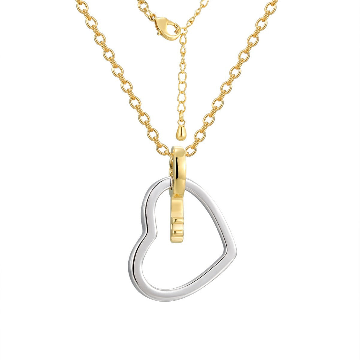 CYN0247 Heart Necklace Heart Key Pendant Necklace
