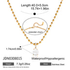 18k Zircon Necklace Collarbone Chain Non-Fading Jewelry Stainless Steel Accessories