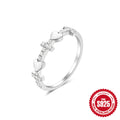 925 Sterling Silver Heart-Shaped Diamond-Studded Index Finger Ring Korean and Japanese 851494 — collection product image 06