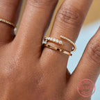 S925Sterling Silver Mini Water Drop Heart-Shaped Zircon Open Ring Hot-Selling Super Sparkling Diamond-Studded Index Finger Ring