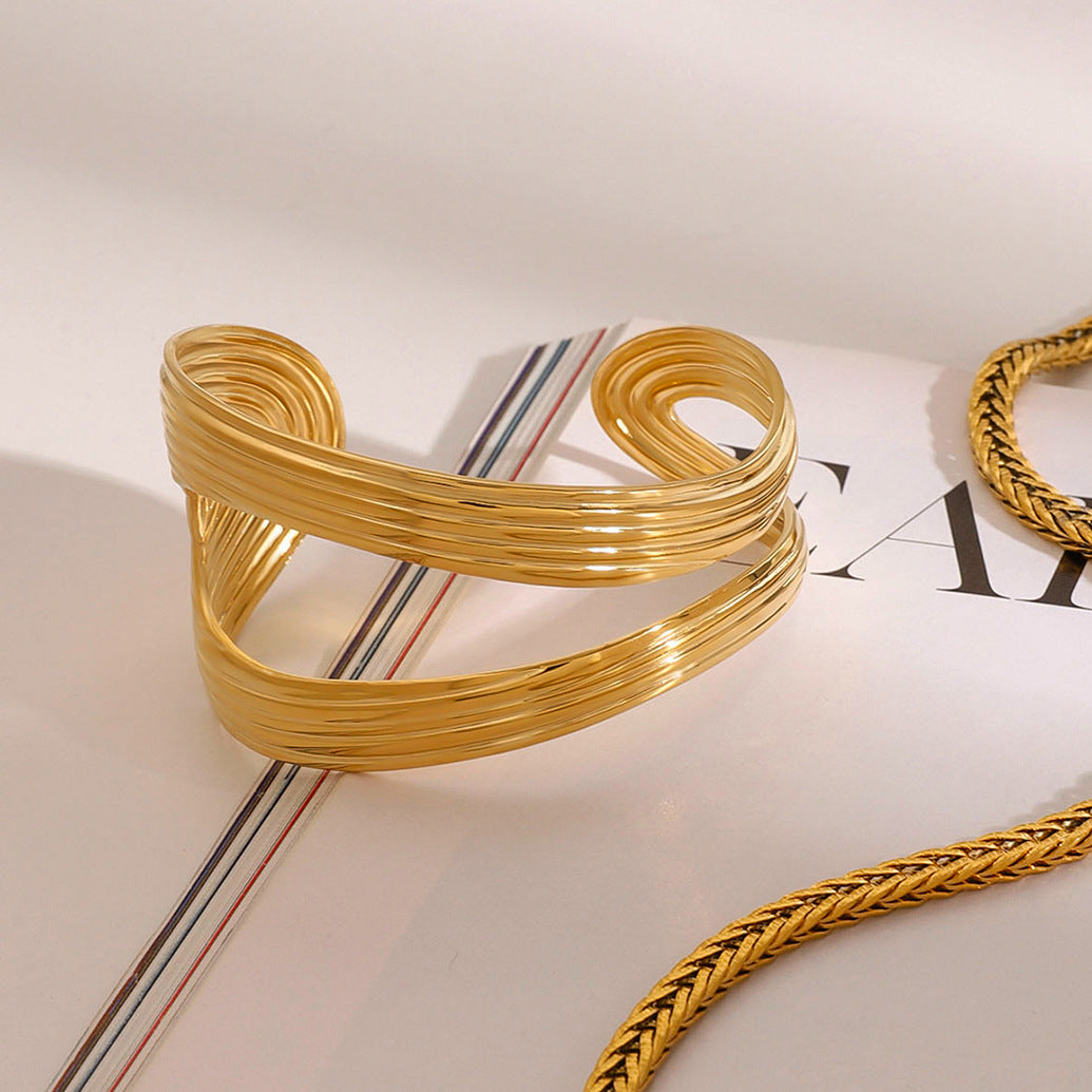 Stainless Steel Open Bracelet High Version Bangle Bracelet