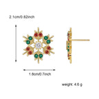 E0533 Fashion Christmas Jewelry Earrings for Women Creative Zircon Christmas Snowflake Stud Earrings