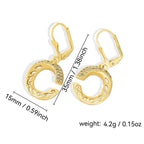 E0326 Korean Style Simple Hollow Out Design C Zirconia Inlaid Earrings for Women Copper Plated18K Gold Fashion Earrings