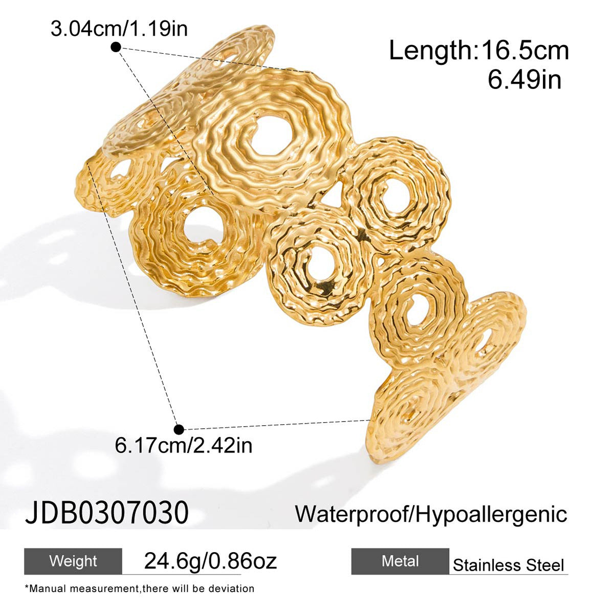 Non-Fading Peace Dove Open Bracelet18K Gold Stainless Steel Product