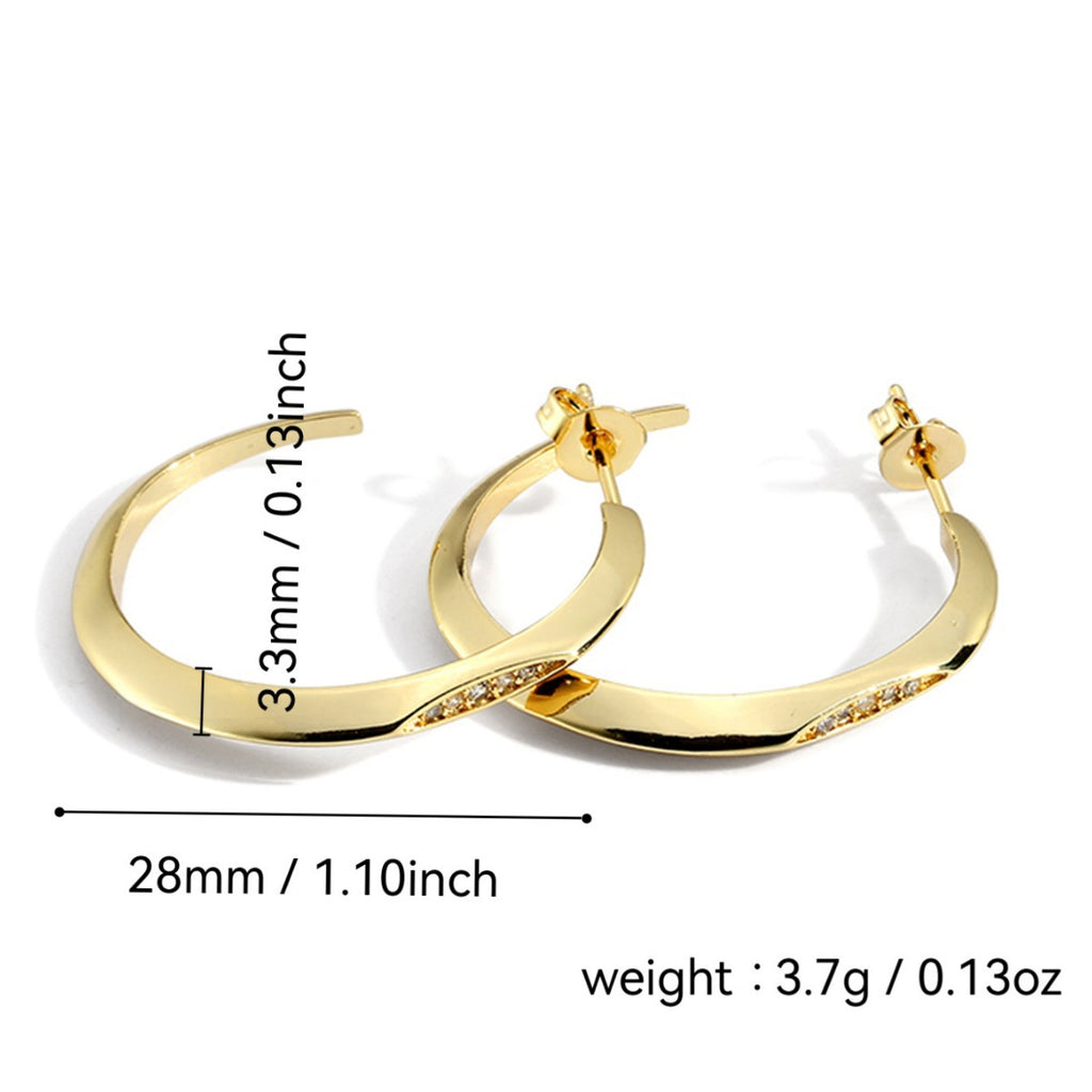 Vintage Circle Cubic Zirconia 925 Sterling Silver Stud Earrings — earring silhouette