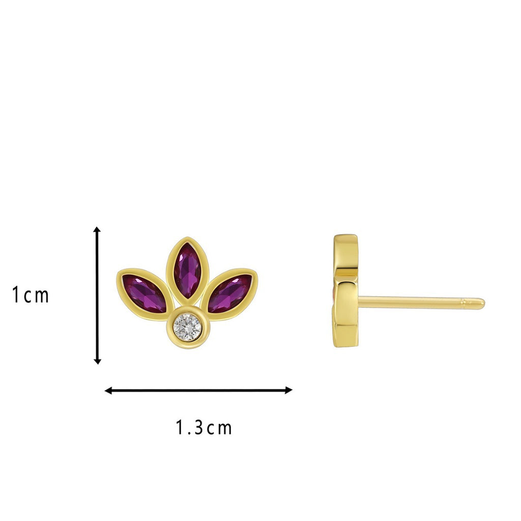 E0604 Xiaoxiang Fashion Autumn Winter Earrings for Women Clover Inlaid with Purple Zircon Stud Earrings