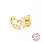 Crystal-Set Star Stud 925 Sterling Silver Earrings — jewelry design view 14