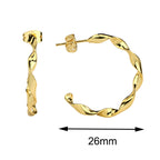 E0313 Twisted Line Earrings Brass Gold Plated Twist Round Wave Line Large Ear Hoop fashion C Women's Shaped Earrings