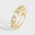 R0128 Hot-selling Jewelry Double-layer Hollow Zirconia Fashion Ring