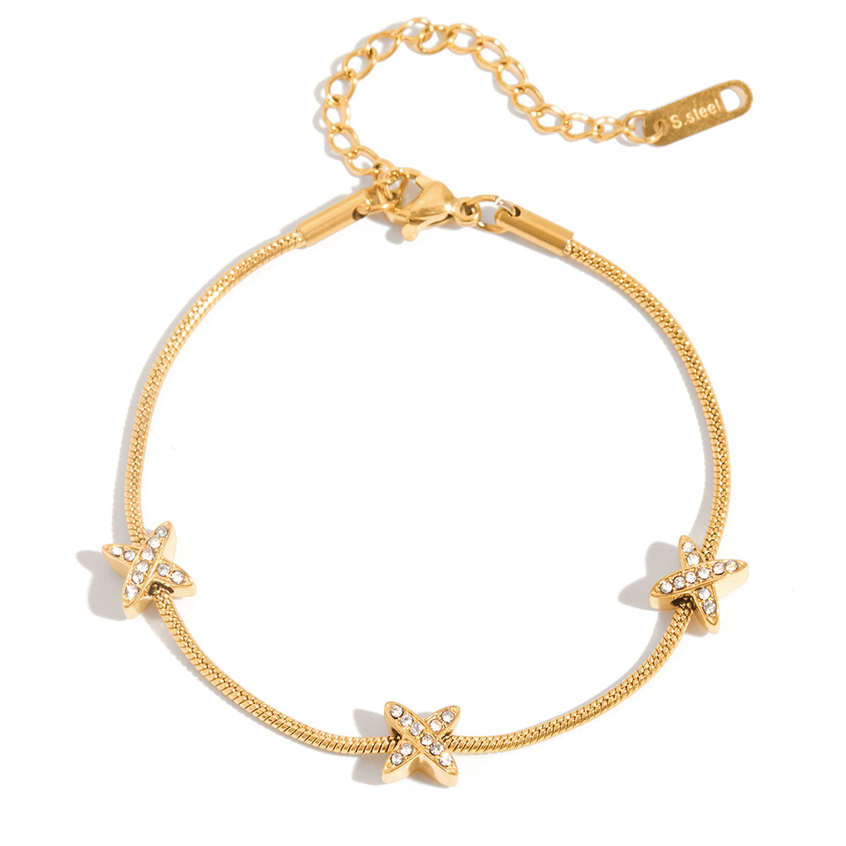 2H Stainless Steel Zircon Bracelet Non-Fading Jewelry Accessories for Women