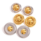 2H Stainless Steel Exaggerated Threaded Stud Earrings Circle Earrings Ear Jewelry earrings