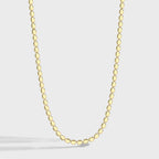 N0087 Fashion Style18K Gold Plated Bead Chain Necklace Oval Flat Bead Chain Choker Women's Jewelry