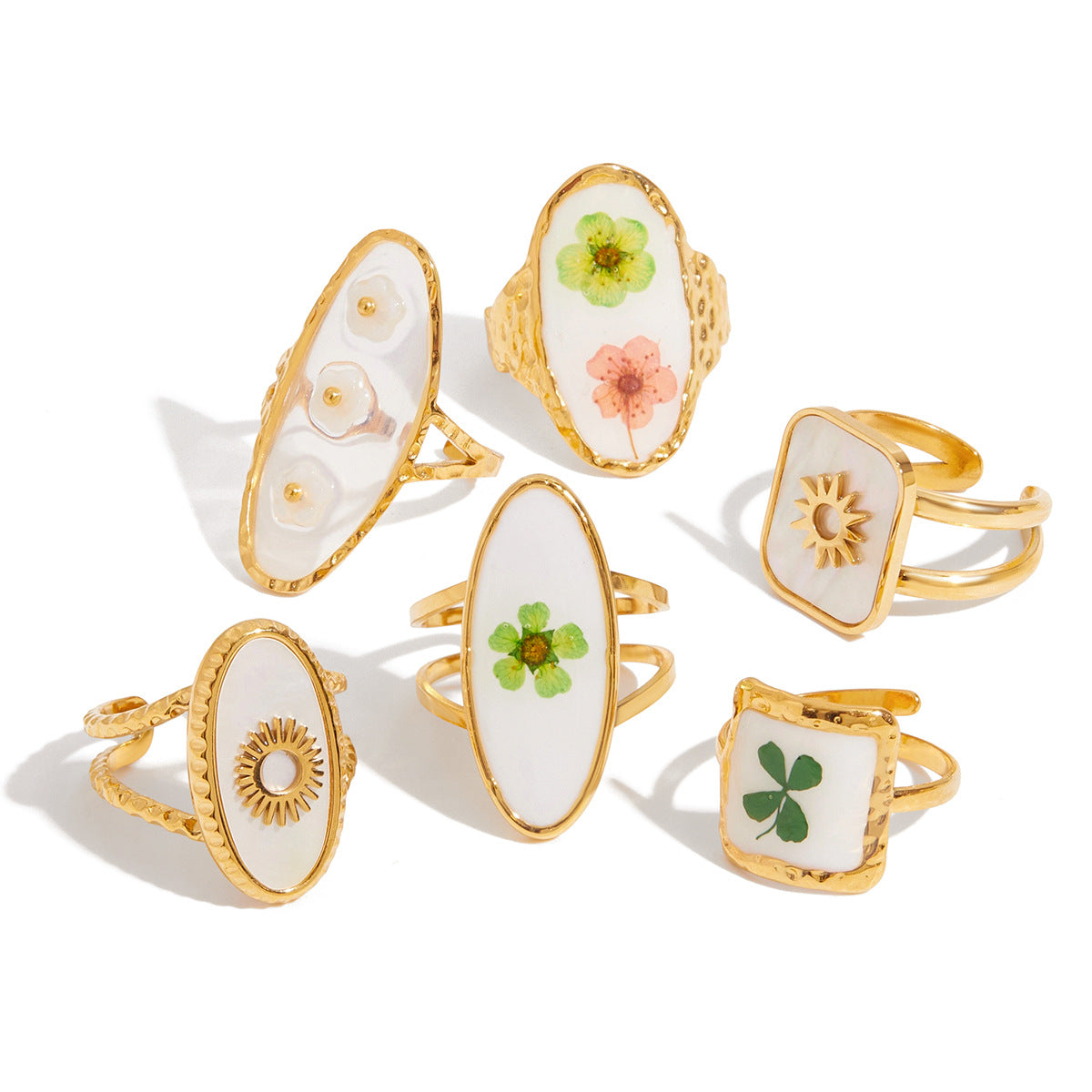 2H Eternal Flower Ring Non-Fading Jewelry Stainless Steel Ring