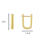E0594 Fashion U Glossy Simple Earrings for Women Copper Gold Plated Ear Jewelry