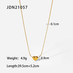 New18K Vacuum Electroplated Gold Heart Pendant Necklace Jewelry Party Stainless Steel Minimalist Smooth Heart Necklace