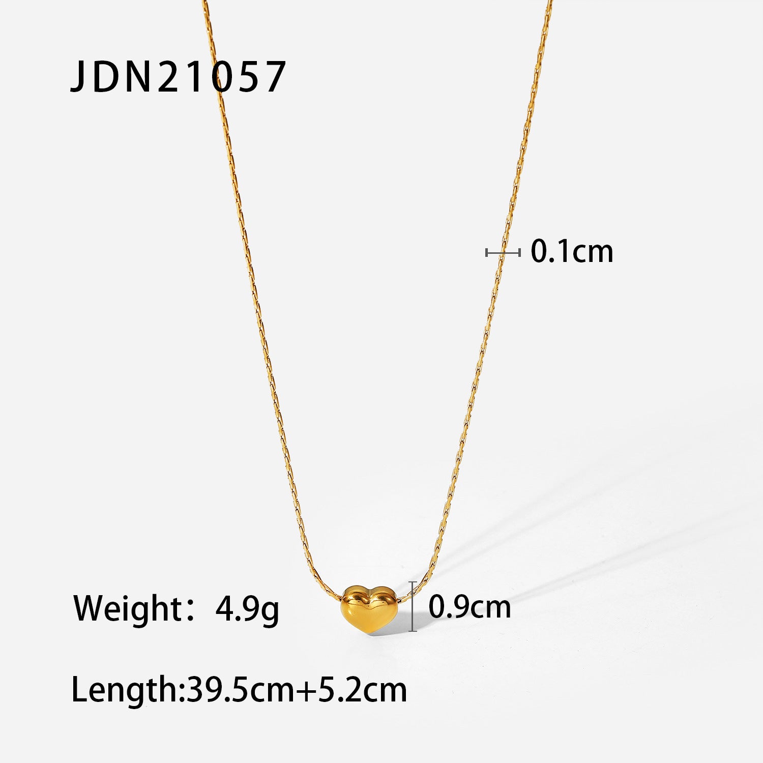 New18K Vacuum Electroplated Gold Heart Pendant Necklace Jewelry Party Stainless Steel Minimalist Smooth Heart Necklace