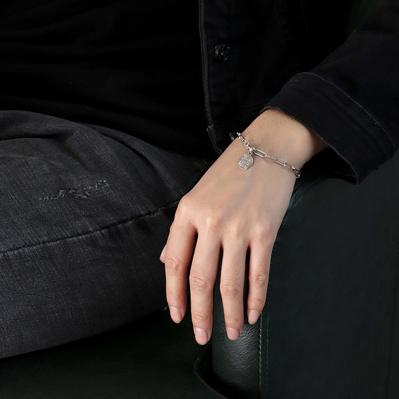 B0010 Wishing Coin Letter Couple Bracelet gold Chain Simple Gold Coin Bracelet