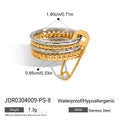 Gold-Plated Stainless Steel Stacking Ring with Layered Detail — jewelry construction