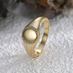 R0572 Simple Fashion Oval Micro Pave Zircon Ring for Women Minimalist