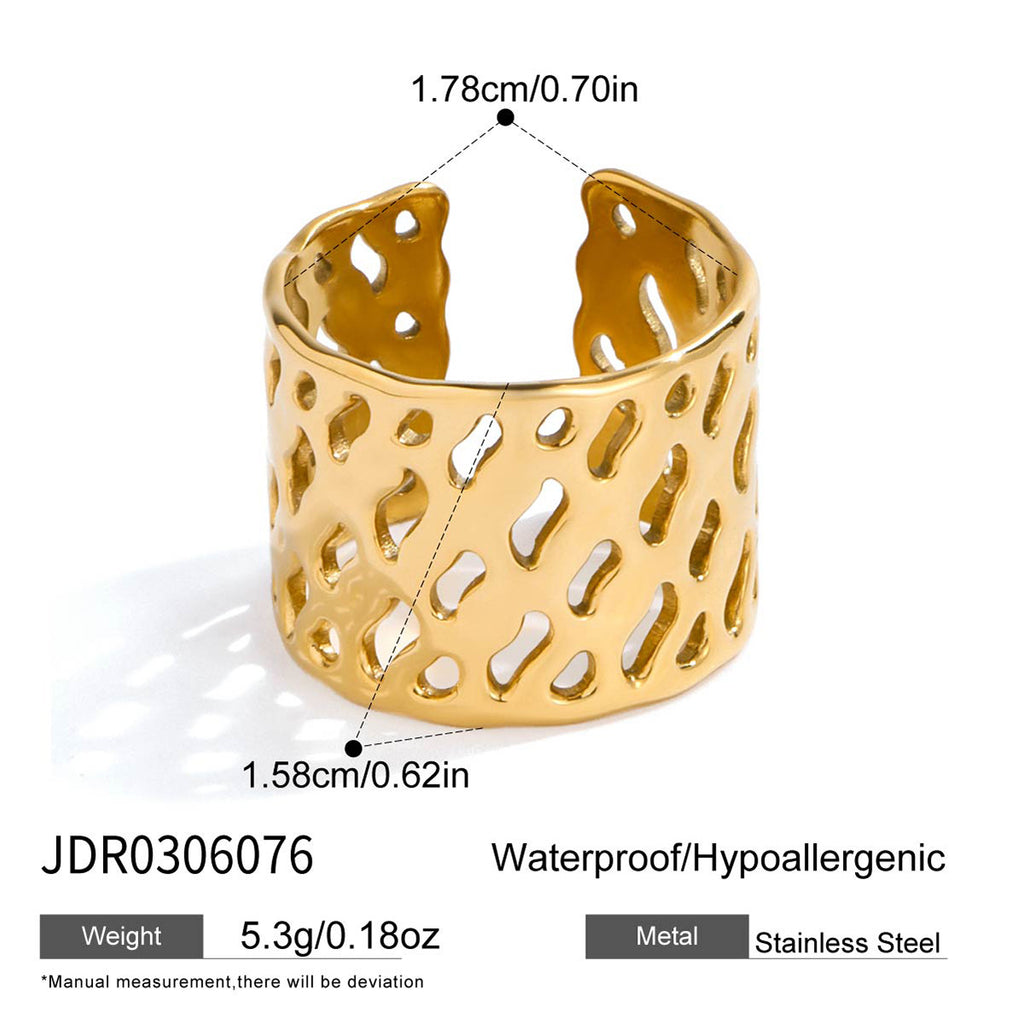 gold Stainless Steel Ring Jewelry for Women, Non-Fading ring