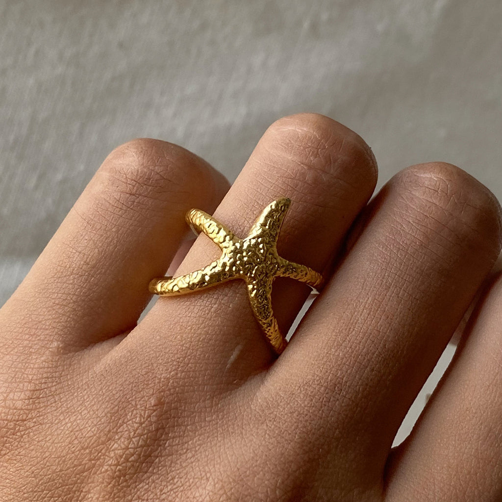 Stainless Steel Open Starfish Ring Ocean Jewelry rings