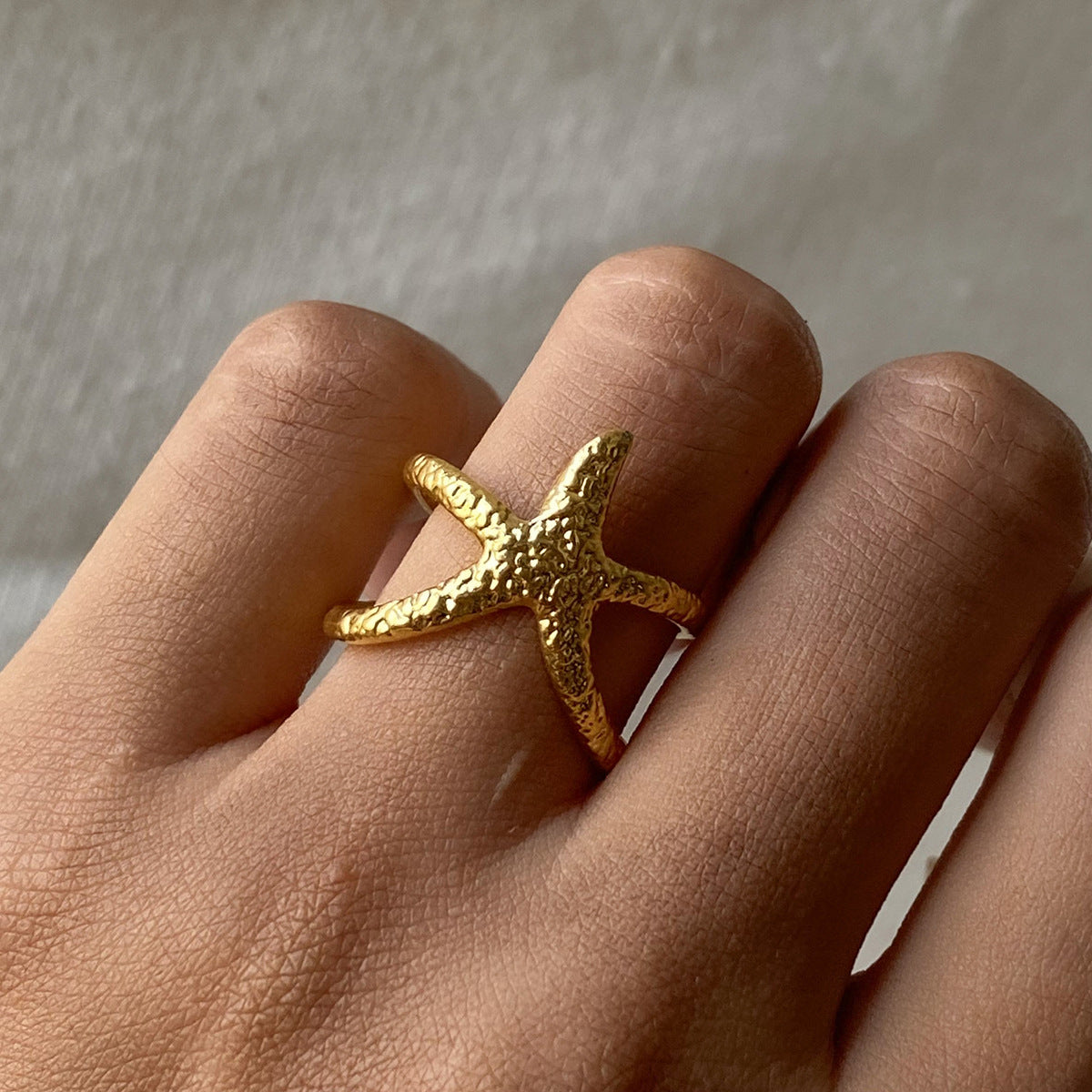 Stainless Steel Open Starfish Ring Ocean Jewelry rings