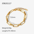 18K Gold-Plated Cross Sculptural Chain Stainless Steel Bracelet — jewelry construction