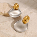 2H Stainless Steel Color Block Exaggerated Earrings Studs Jewelry Accessories earrings