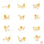 Crystal-Set Star Stud 925 Sterling Silver Earrings — jewelry design view 01