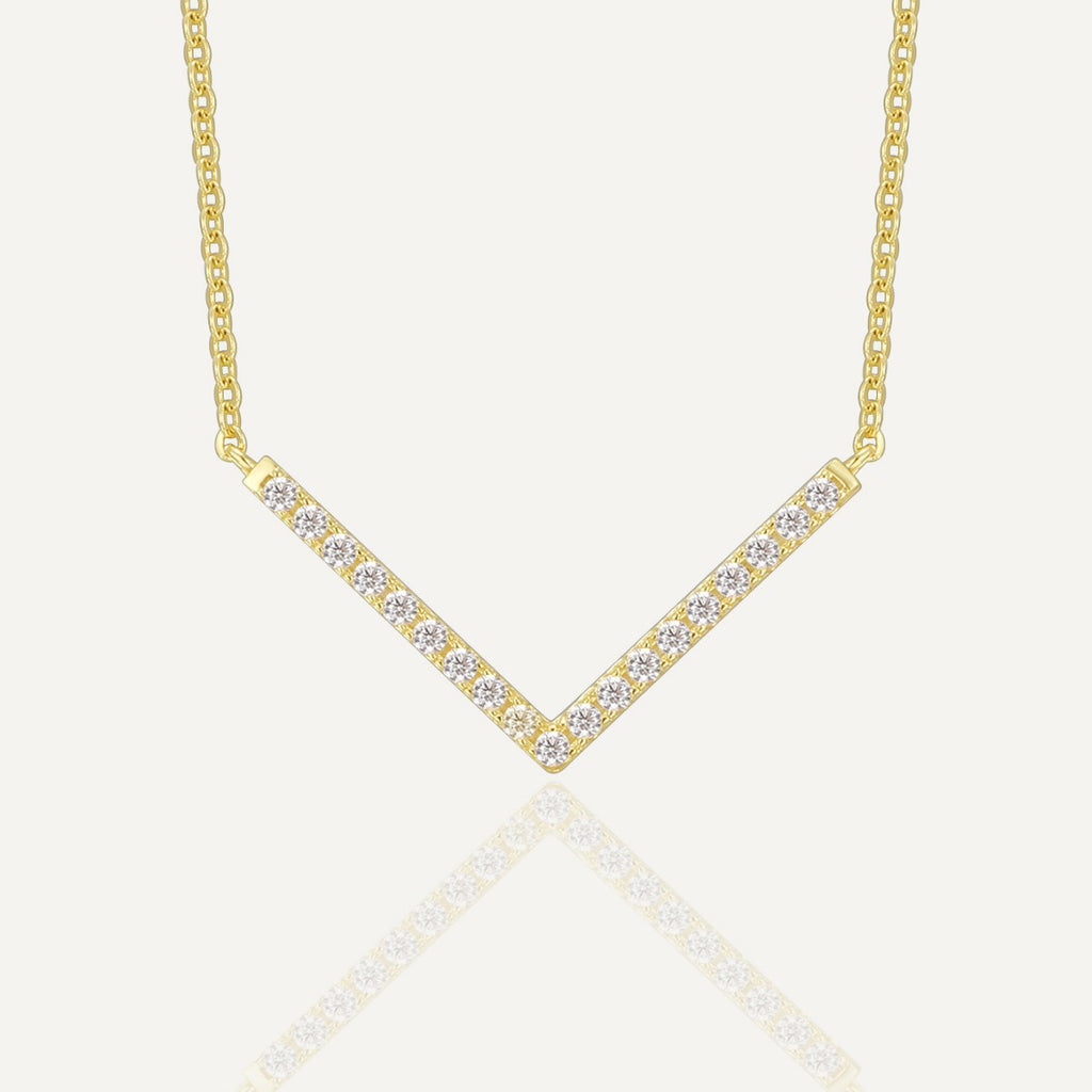 Gold-Plated 925 Sterling Silver Geometric Pendant Necklace — front view