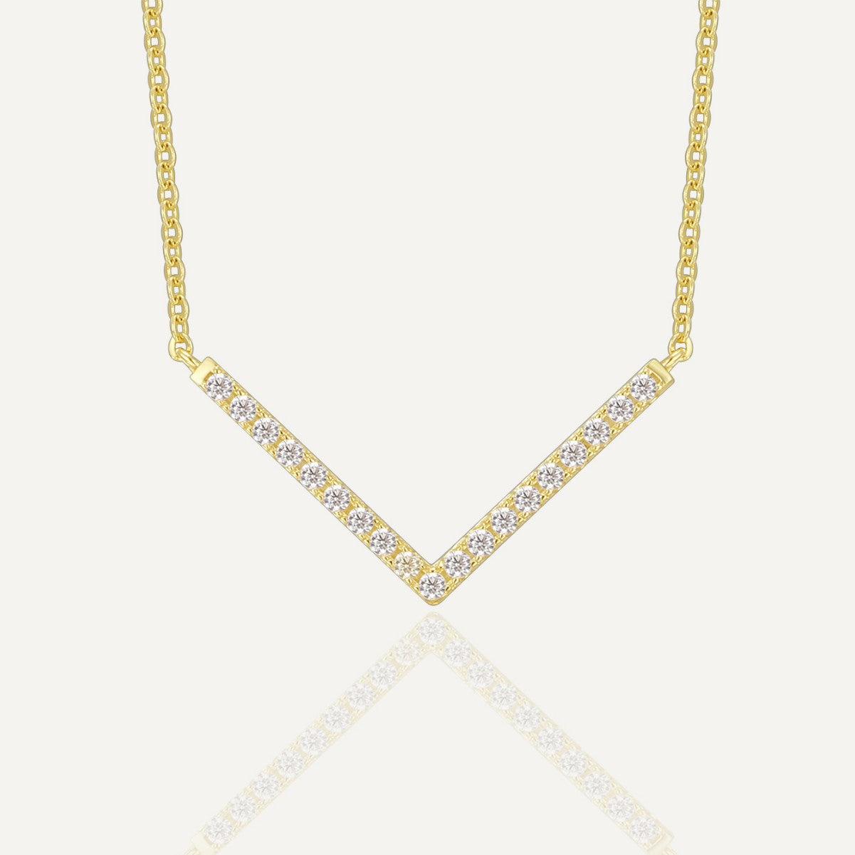 Gold-Plated 925 Sterling Silver Geometric Pendant Necklace — front view