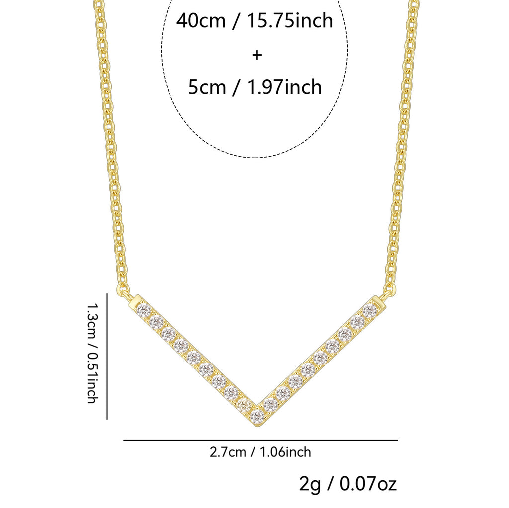 Gold-Plated 925 Sterling Silver Geometric Pendant Necklace — side profile