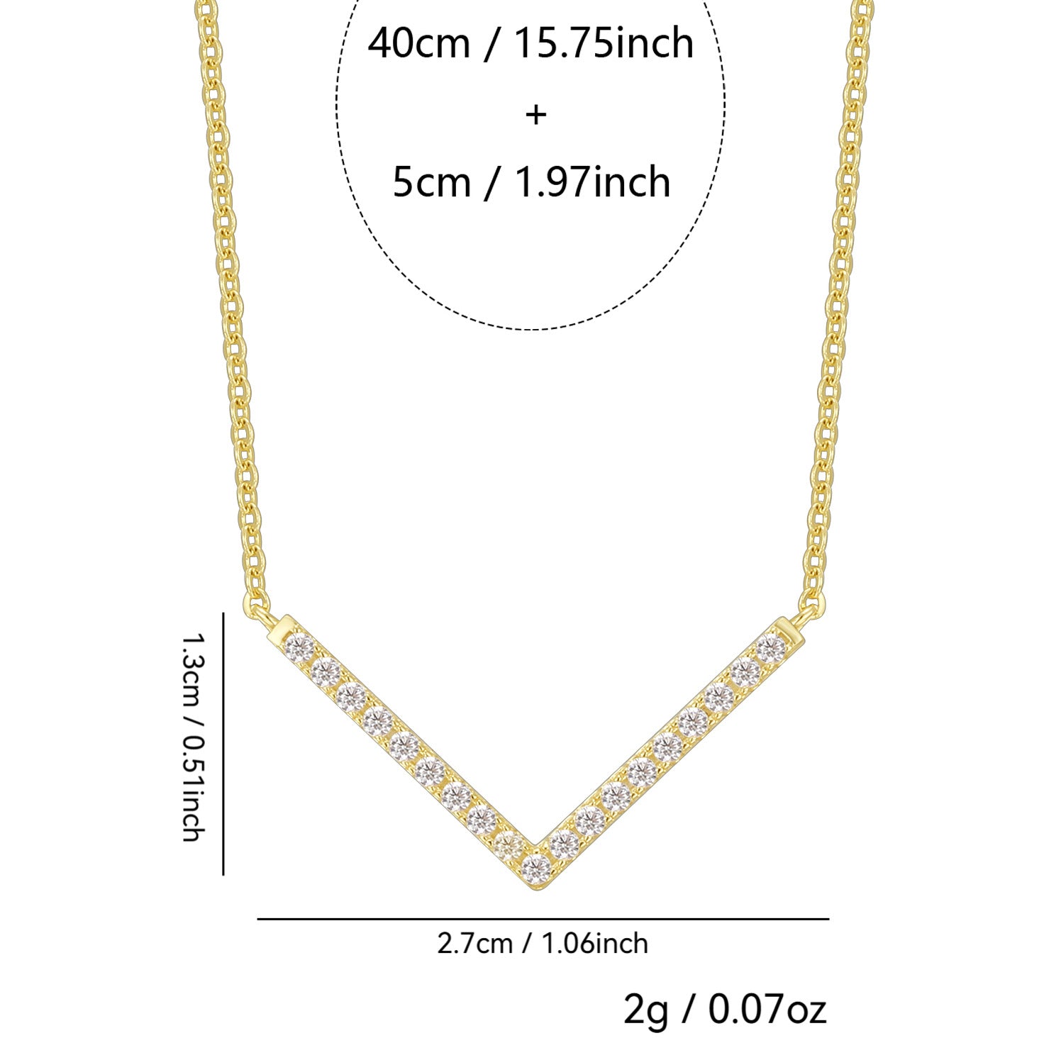 Gold-Plated 925 Sterling Silver Geometric Pendant Necklace — side profile