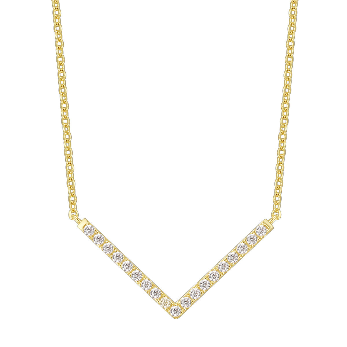 Gold-Plated 925 Sterling Silver Geometric Pendant Necklace — surface finish detail