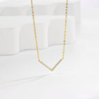 Gold-Plated 925 Sterling Silver Cubic Zirconia Initial Necklace — material and finish close-up