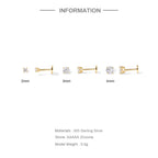 S925Sterling Silver Four-Prong Diamond-Studded Flat Head Threaded Piercing Cartilage Earrings Hot-Selling Classic Minimalist Ear Jewelry