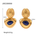Mother-of-Pearl Stainless Steel Gold-Plated Earrings — product styling — jewelry finish and design detail