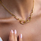 2H Stainless Steel Metal Chain Necklace Collarbone Chain Non-Fading Jewelry