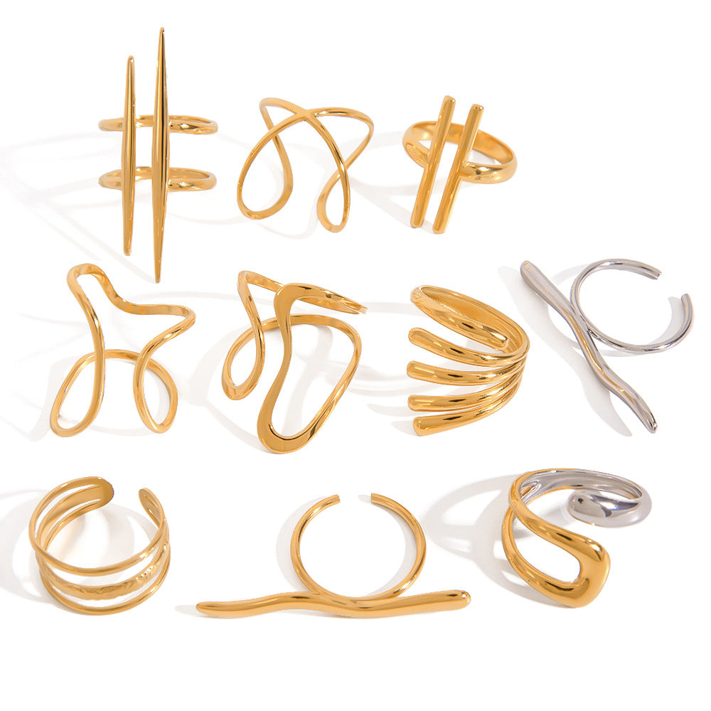 Stainless Steel Irregular Open Ring ring