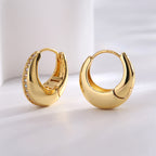 E0687 French Fashion Versatile Micro Pave Zircon Earrings for Women Minimalist Creative Design Ear Clips