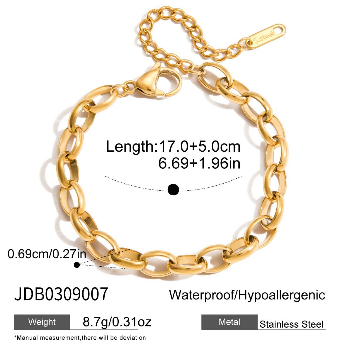 Classic Basic Chain Bracelet18k Non-Fading Stainless Steel Jewelry