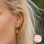 S925Pure Silver Fruit Earrings Pineapple Hoop Earrings Ear Clips Ear Pendants Fashionable Unique Creative Earrings