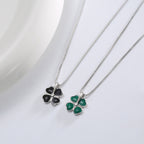 S925 Sterling Silver Four Leaf Clover Collarbone Necklace For Women